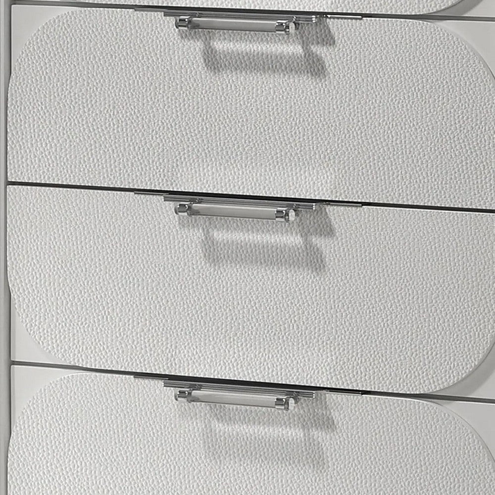Dima Tall Dresser Chest | 4 Drawers w Acrylic Handles | White Rubberwood BM339321