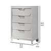 Dima Tall Dresser Chest | 4 Drawers w Acrylic Handles | White Rubberwood BM339321
