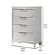 Dima Tall Dresser Chest | 4 Drawers w Acrylic Handles | White Rubberwood BM339321