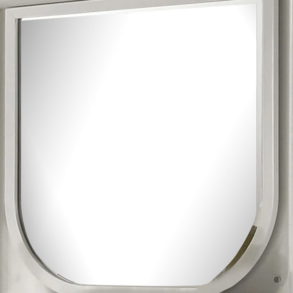 Dima Dresser Mirror | 38’’ | White Rubberwood | Embossed Panels w LED BM339322