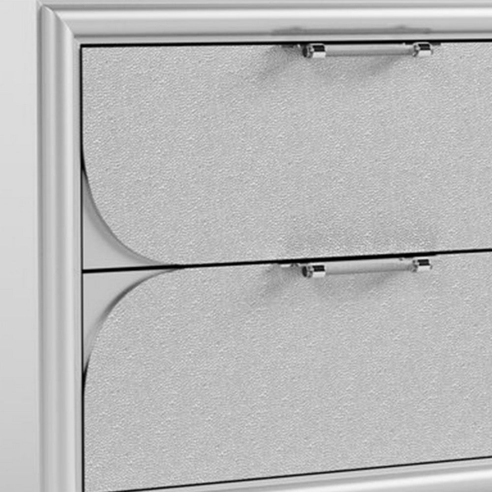 Dima Nightstand | 2 Drawers w Acrylic Handles | White Rubberwood | 24’’ BM339323