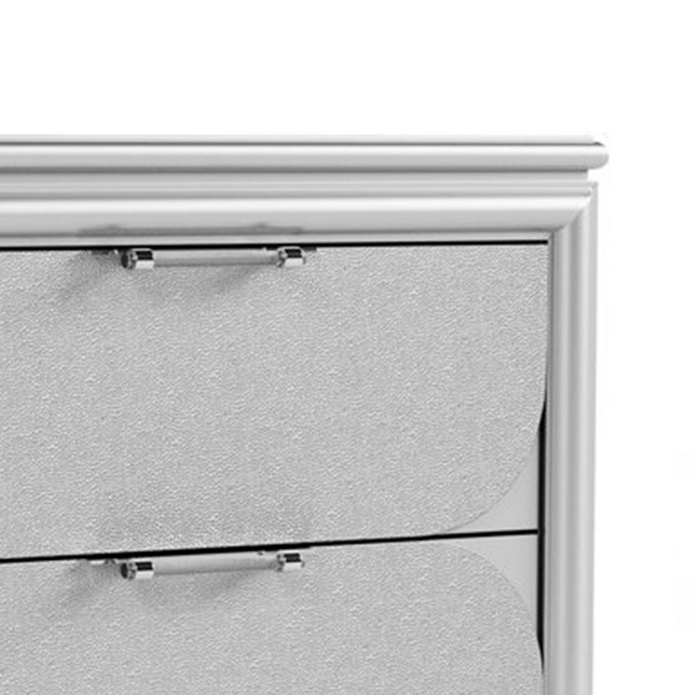 Dima Nightstand | 2 Drawers w Acrylic Handles | White Rubberwood | 24’’ BM339323