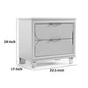Dima Nightstand | 2 Drawers w Acrylic Handles | White Rubberwood | 24’’ BM339323