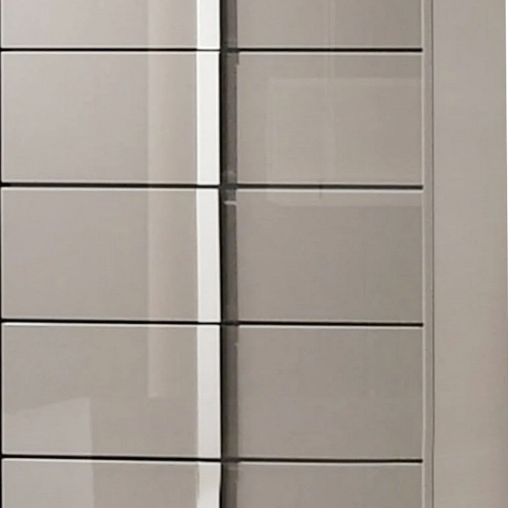 Suni Tall Dresser Chest | Light Taupe Wood with UV Finish | 5 Drawers BM339324