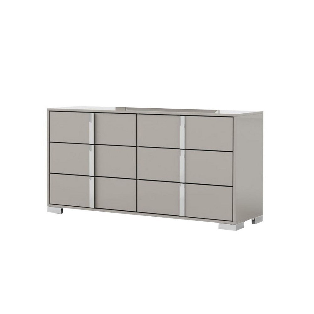 Suni Wide Dresser | Light Taupe Wood with UV Finish | 6 Drawers BM339325