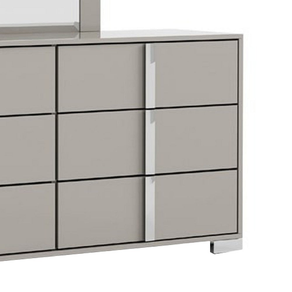 Suni Wide Dresser | Light Taupe Wood with UV Finish | 6 Drawers BM339325