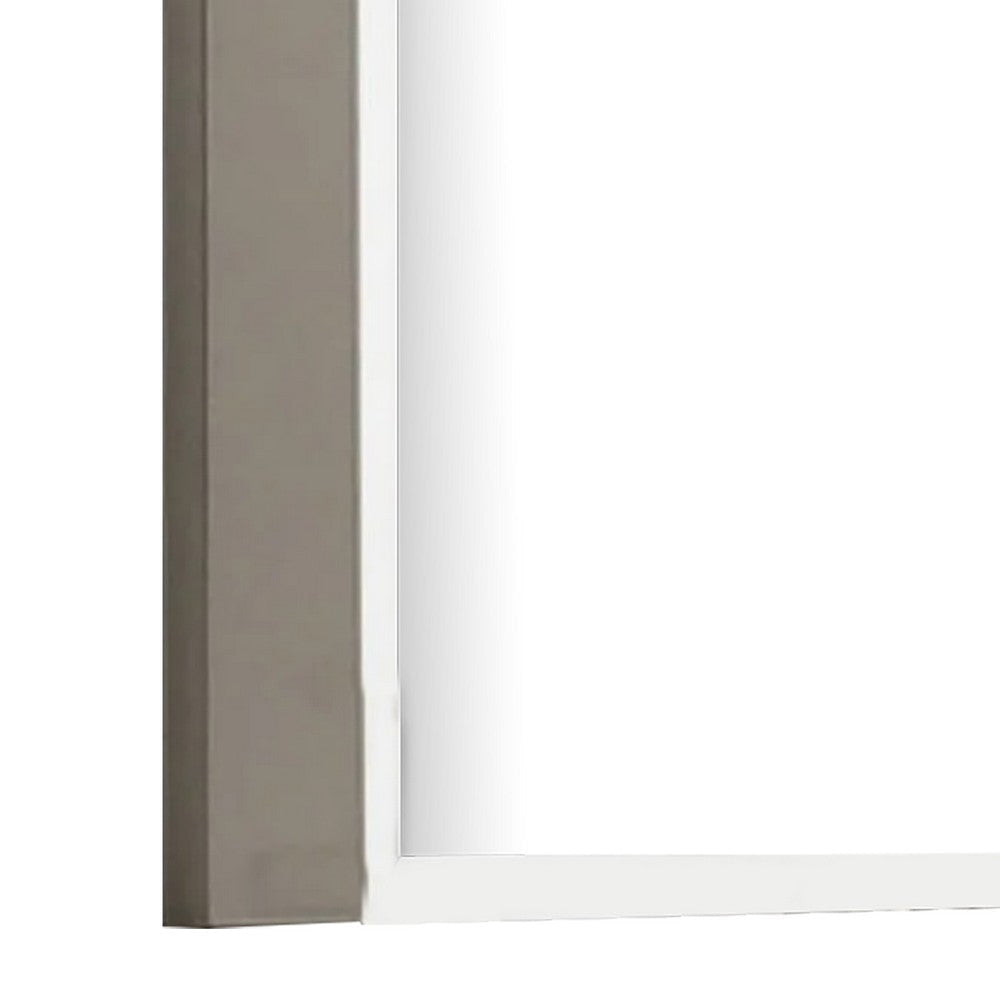 Suni Dresser Mirror | 40’’ | Sleek Light Taupe Wood | Frameless Design BM339326