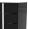 Suni Tall Dresser Chest | Piano Black Wood with UV Finish | 5 Drawers BM339328