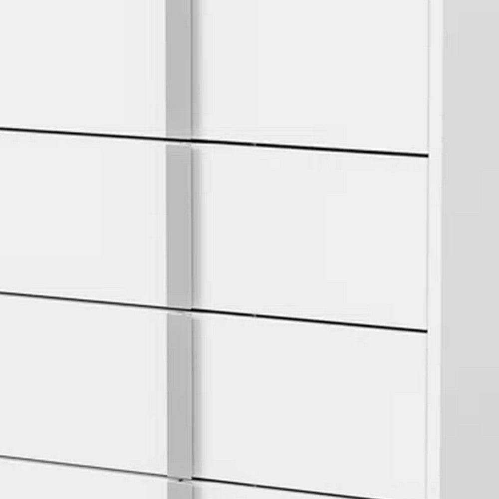 Suni Tall Dresser Chest | Glossy White Wood with UV Finish | 5 Drawers BM339332