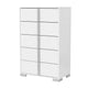 Suni Tall Dresser Chest | Glossy White Wood with UV Finish | 5 Drawers
