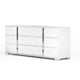 Suni Wide Dresser | Glossy White Wood with UV Finish | 6 Drawers BM339333