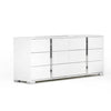 Suni Wide Dresser | Glossy White Wood with UV Finish | 6 Drawers