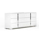 Suni Wide Dresser | Glossy White Wood with UV Finish | 6 Drawers