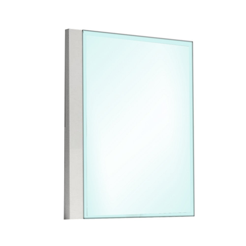 Suni Dresser Mirror | 40’’ | Sleek White Wood | Frameless Design BM339334