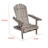 Geli Outdoor Adirondack Chair | Slatted Back | Gray Eucalyptus Wood