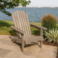 Geli Outdoor Adirondack Chair | Slatted Back | Gray Eucalyptus Wood