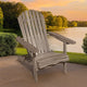 Geli Outdoor Adirondack Chair | Slatted Back | Gray Eucalyptus Wood