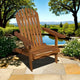 Geli Outdoor Adirondack Chair | Slatted Back | Natural Brown Wood