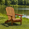 Geli Outdoor Adirondack Chair | Slatted Back | Natural Brown Wood