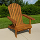 Geli Outdoor Adirondack Chair | Slatted Back | Natural Brown Wood