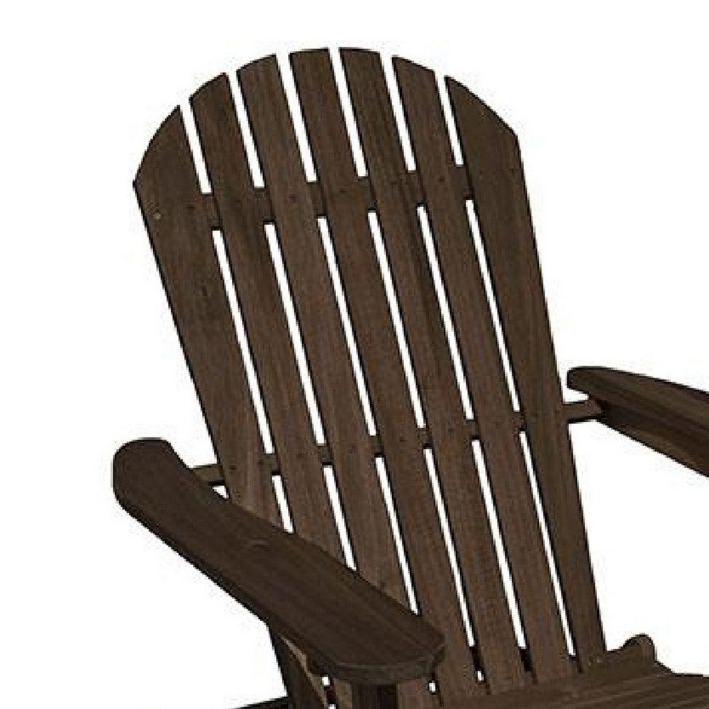Geli Outdoor Adirondack Chair | Slatted Back | Weathered Gray Wood