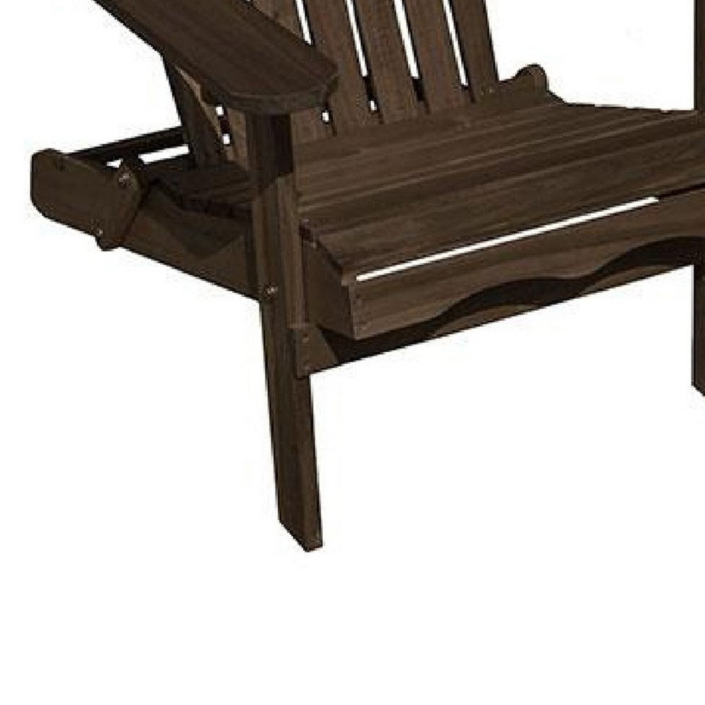Geli Outdoor Adirondack Chair | Slatted Back | Weathered Gray Wood