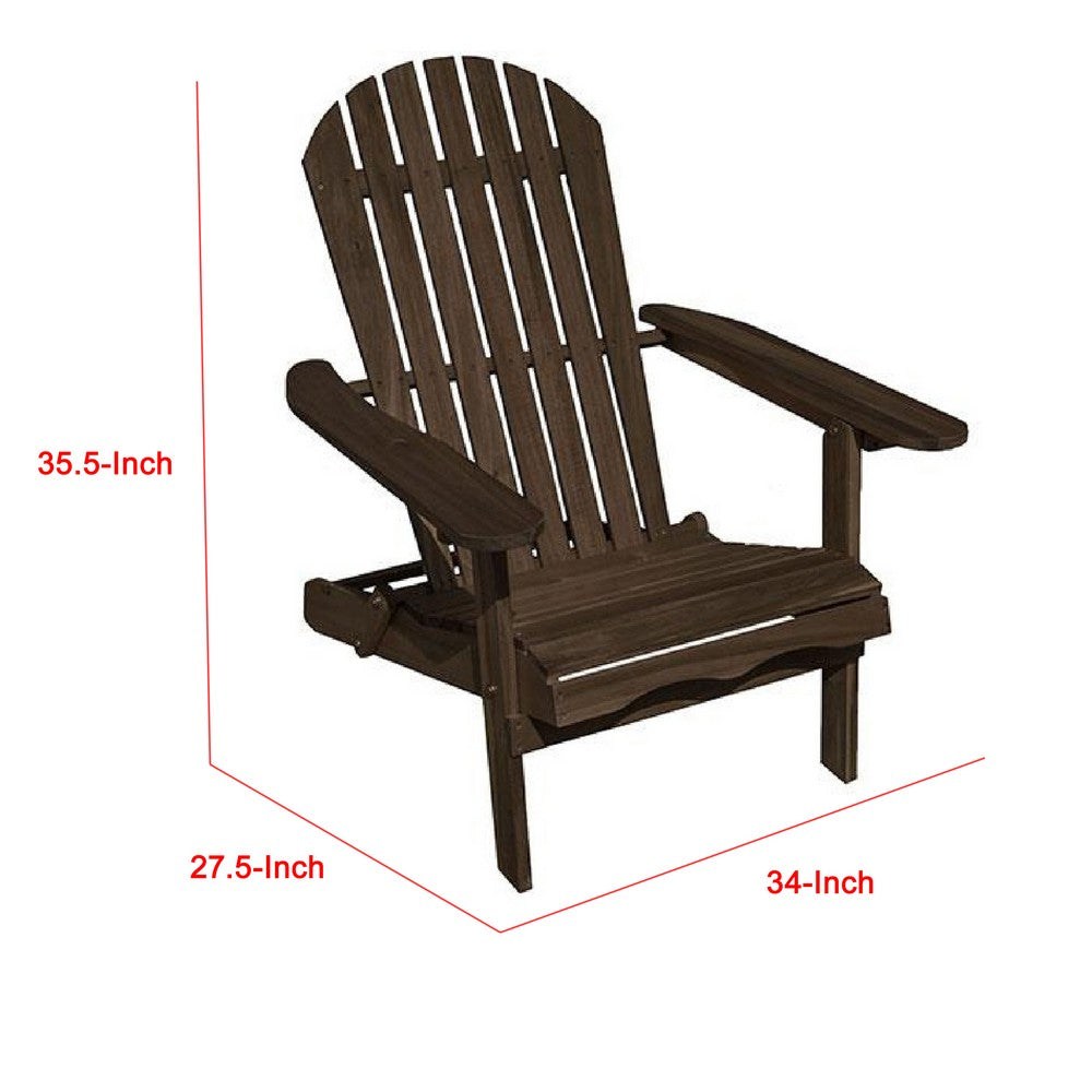 Geli Outdoor Adirondack Chair | Slatted Back | Weathered Gray Wood
