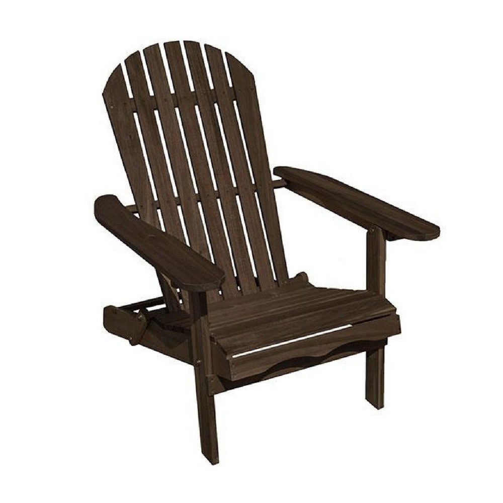 Geli Outdoor Adirondack Chair | Slatted Back | Weathered Gray Wood