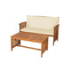 Kaila 2pc Outdoor Table & Loveseat Set | Beige Cushion | Natural Brown BM339339