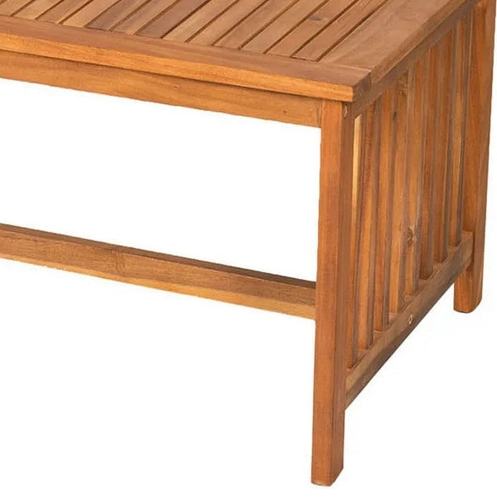 Kaila 2pc Outdoor Table & Loveseat Set | Black Cushion | Natural Brown BM339340