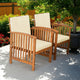 Kaila Outdoor Armchair Set of 2 | Beige Cushions | Natural Brown Wood