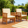 Kaila Outdoor Armchair Set of 2 | Beige Cushions | Natural Brown Wood