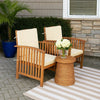 Kaila Outdoor Armchair Set of 2 | Beige Cushions | Natural Brown Wood