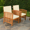 Kaila Outdoor Armchair Set of 2 | Beige Cushions | Natural Brown Wood