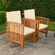Kaila Outdoor Armchair Set of 2 | Beige Cushions | Natural Brown Wood