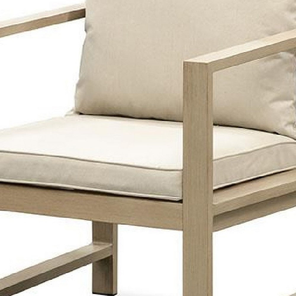 Beli Outdoor Armchair Set of 2 | Washable Beige Covers | Natural Brown