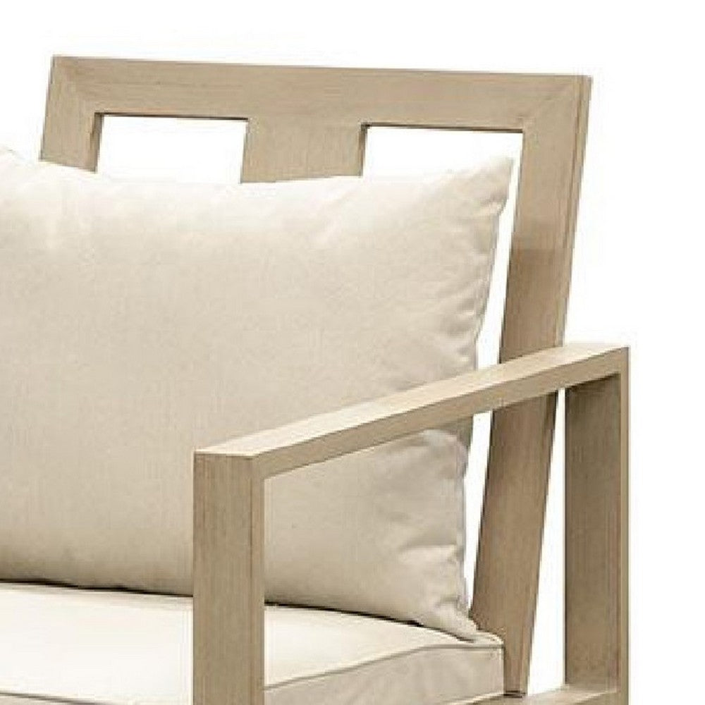 Beli Outdoor Armchair Set of 2 | Washable Beige Covers | Natural Brown