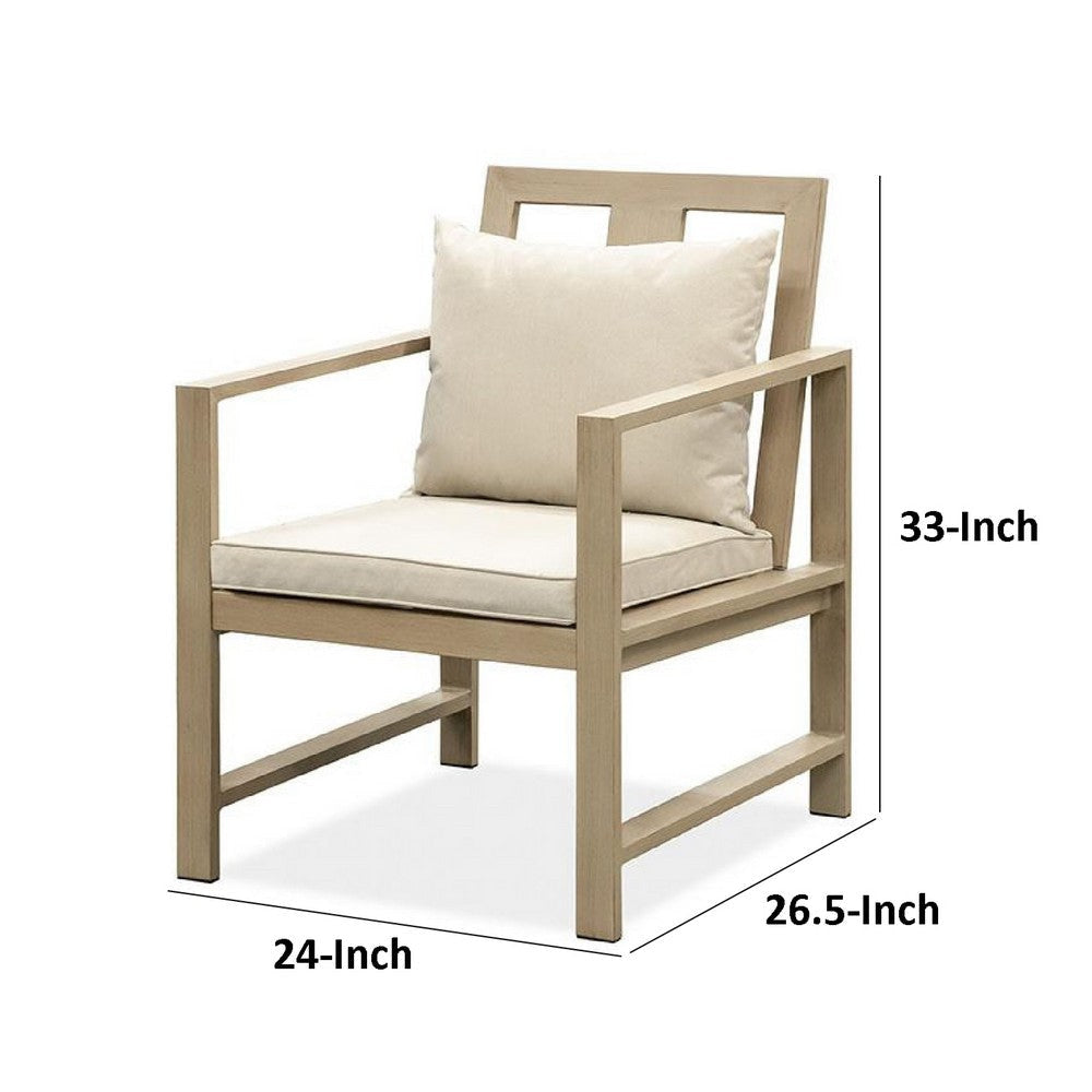 Beli Outdoor Armchair Set of 2 | Washable Beige Covers | Natural Brown