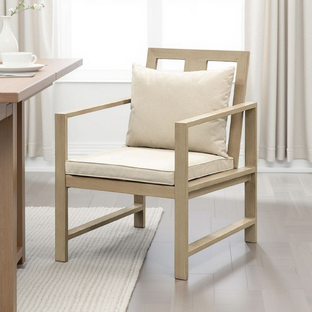 Beli Outdoor Armchair Set of 2 | Washable Beige Covers | Natural Brown