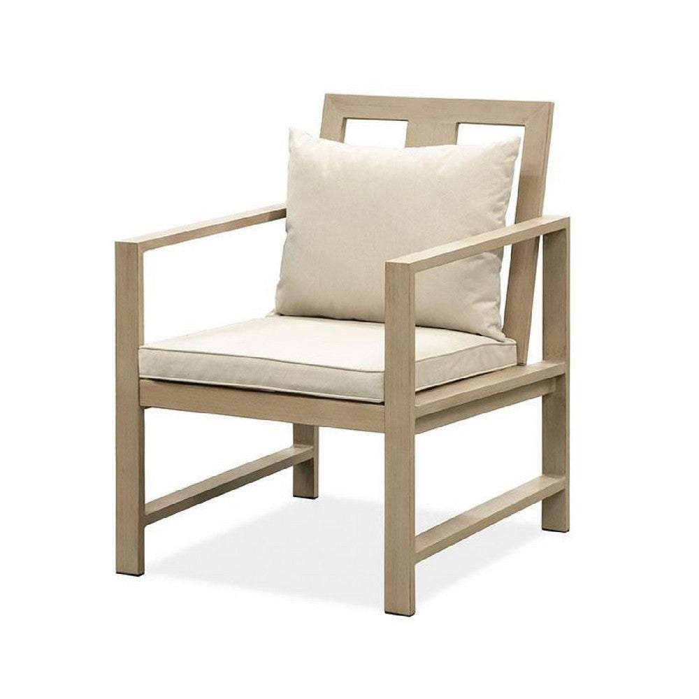 Beli Outdoor Armchair Set of 2 | Washable Beige Covers | Natural Brown
