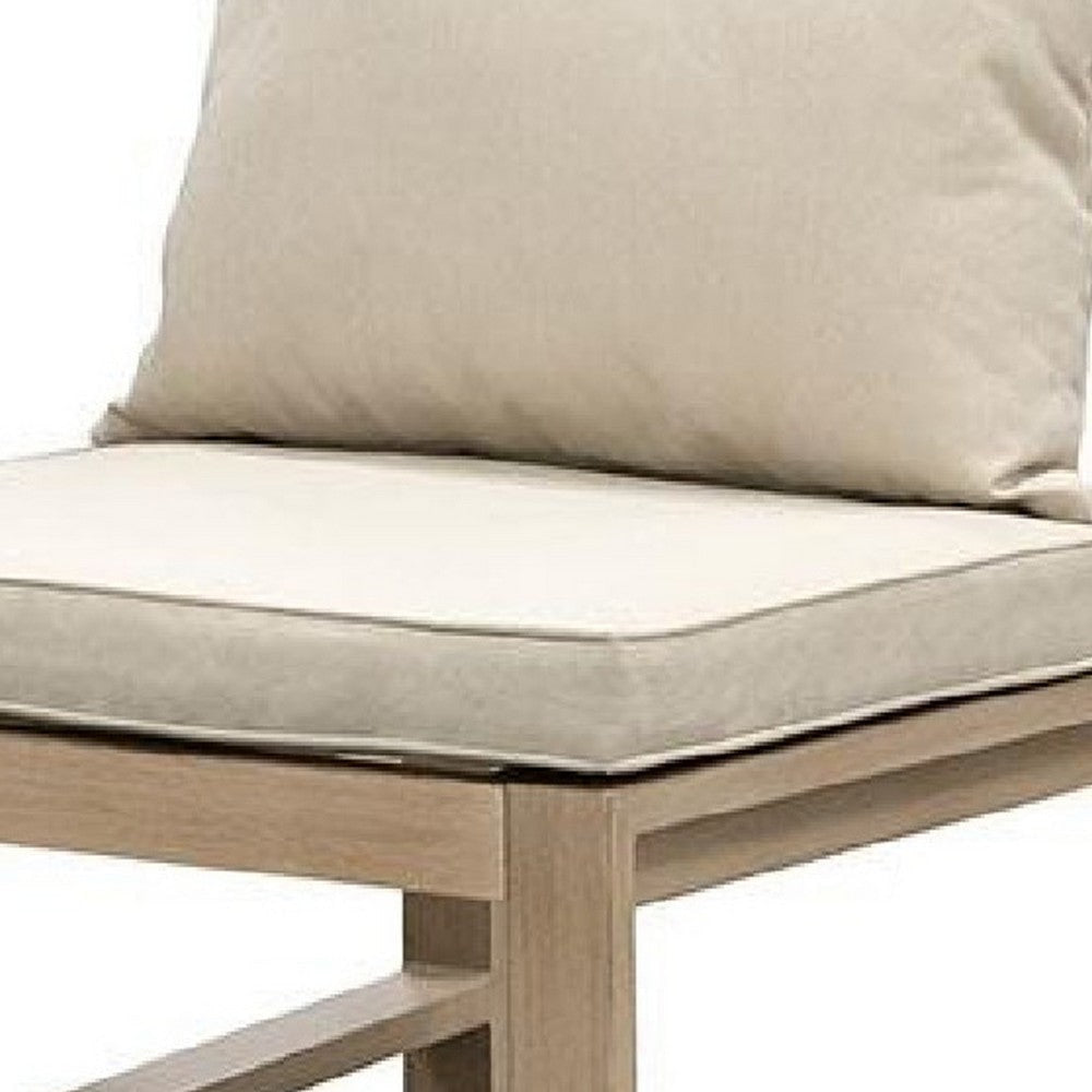 Beli Outdoor Side Chair Set of 2 | Washable Beige Covers | Natural Brown