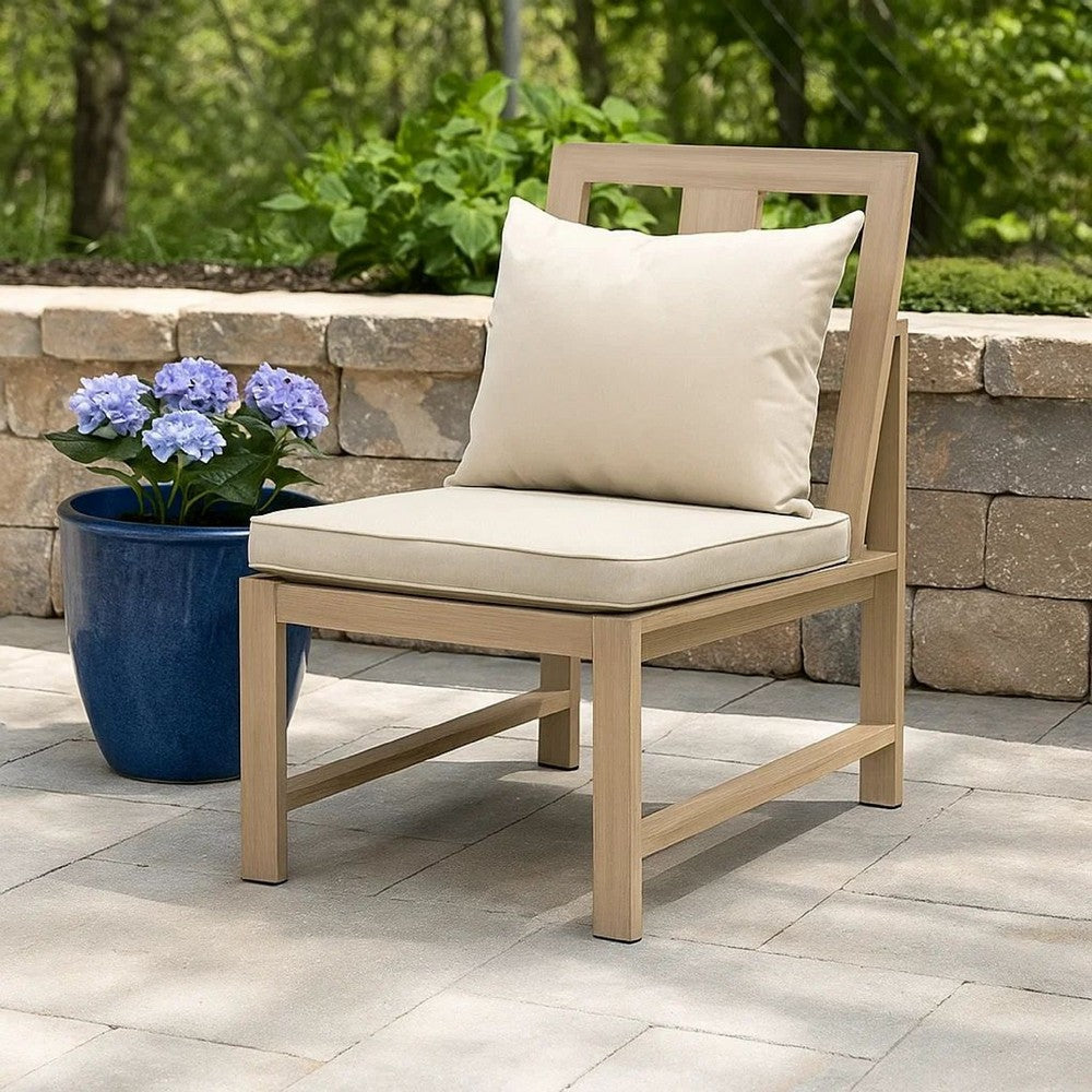 Beli Outdoor Side Chair Set of 2 | Washable Beige Covers | Natural Brown