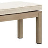Beli Outdoor Bench | Beige Seat Cushion | Natural Brown Aluminum 57’’ BM339345