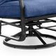 Oroz Swivel Glider Armchair Set of 2 | Navy Blue Cushion | Black Metal BM339347