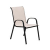 Feli Outdoor Stacking Chair Set of 2 | Beige Mesh Fabric | Black Metal
