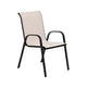 Feli Outdoor Stacking Chair Set of 2 | Beige Mesh Fabric | Black Metal