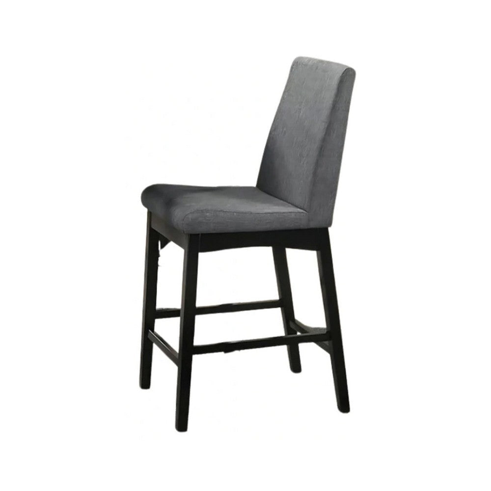 Heni Counter Height Chair | Gray Polyester Cushions | Dark Walnut Brown BM339352