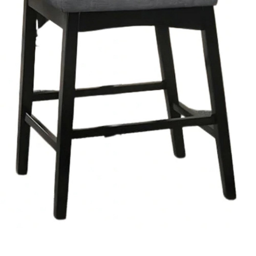 Heni Counter Height Chair | Gray Polyester Cushions | Dark Walnut Brown BM339352