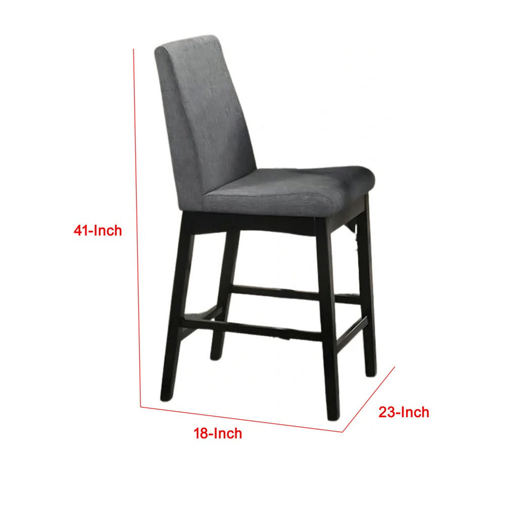 Heni Counter Height Chair | Gray Polyester Cushions | Dark Walnut Brown BM339352