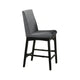 Heni Counter Height Chair | Gray Polyester Cushions | Dark Walnut Brown